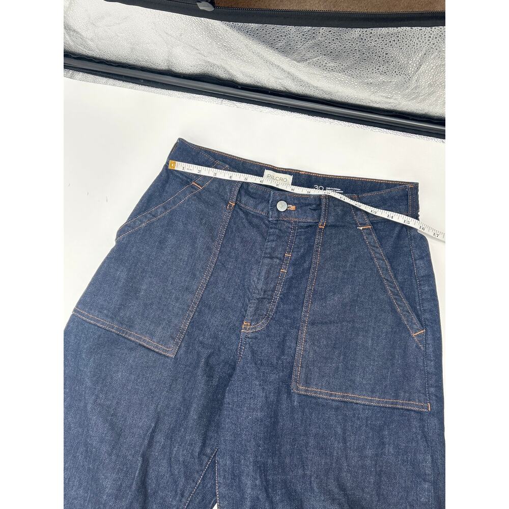Pilcro Kayden Barrel Carpenter Dark Wash High Rise Jeans Size 30 Utility - Picture 8 of 9